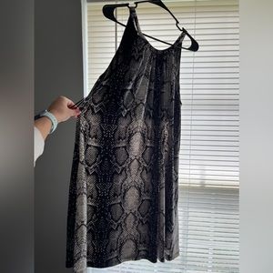 Snake print knee length dress